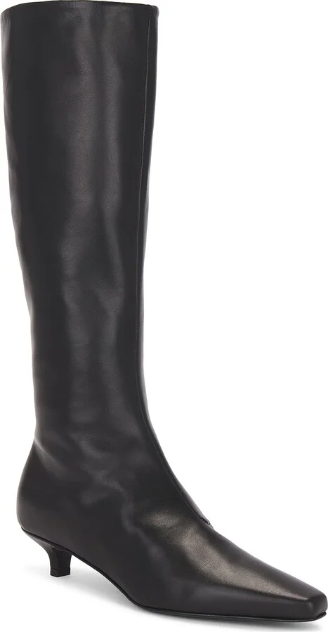 Toteme The Slim Knee High Boot in Black - Image 2