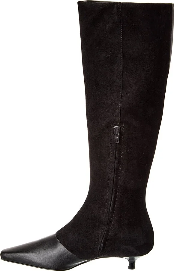 Toteme The Slim Leather & Suede Knee-High Boot - Image 2