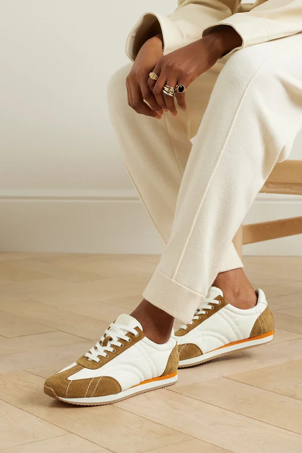 TOTEME - The Sport Leather-trimmed Suede And Twill Sneakers - Brown - Image 2