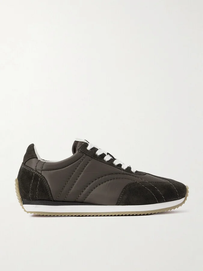 TOTEME - The Sport Suede And Shell Sneakers - Brown