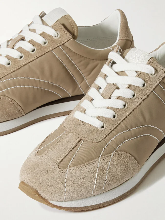 TOTEME - The Sport Suede And Twill Sneakers - Neutrals - Image 4