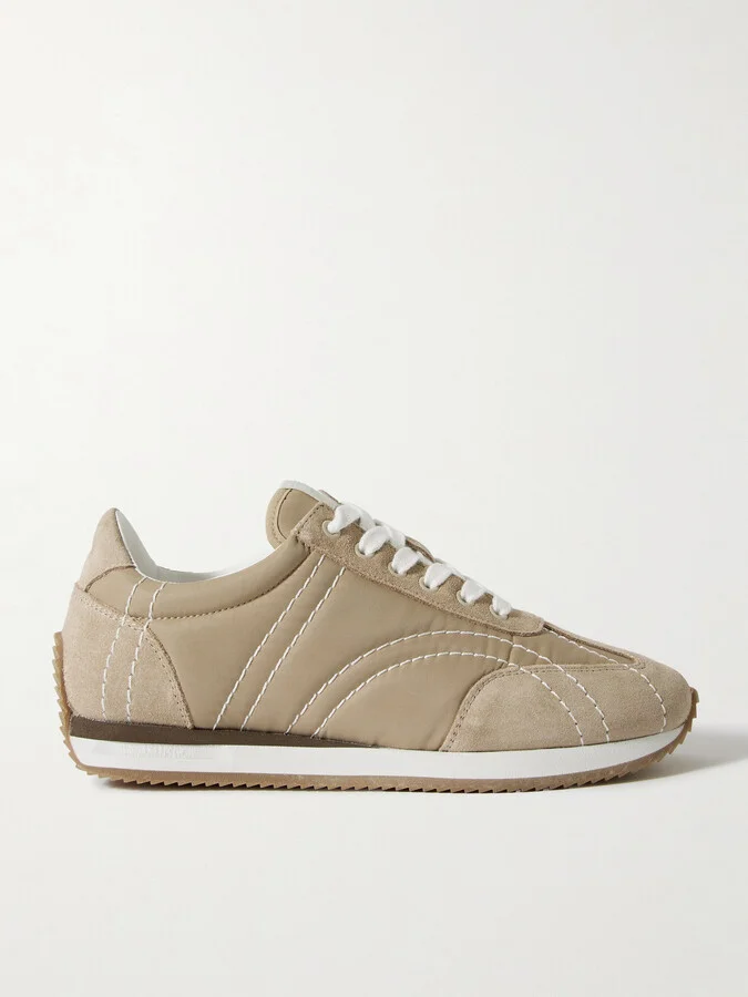 TOTEME - The Sport Suede And Twill Sneakers - Neutrals