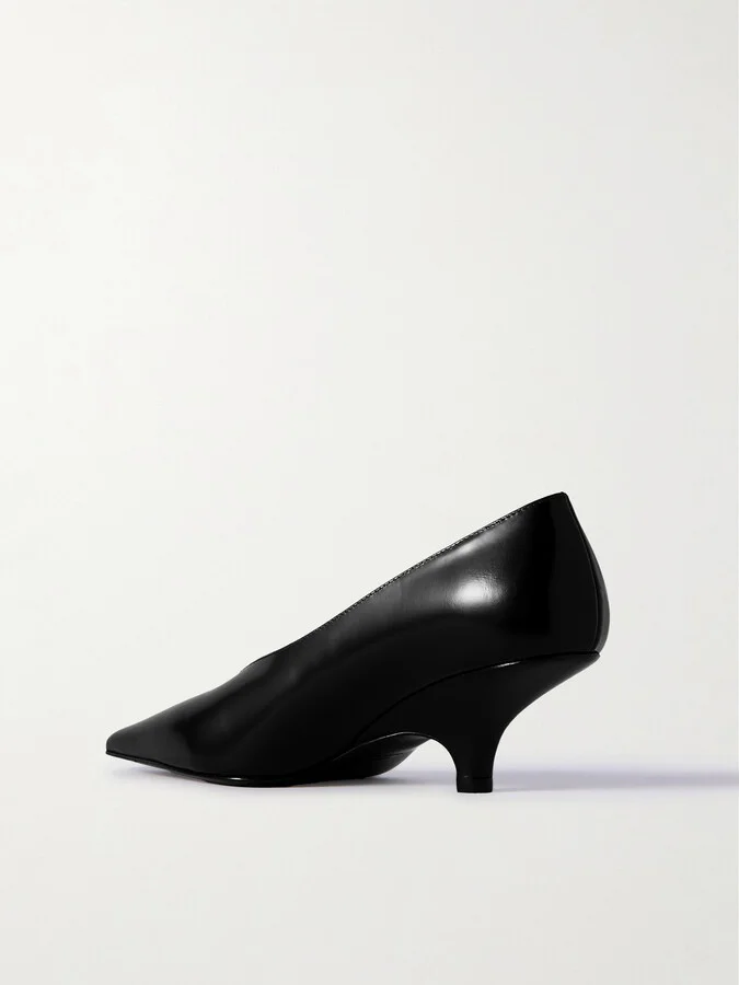 TOTEME - The Wedge Leather Pumps - Black - Image 3