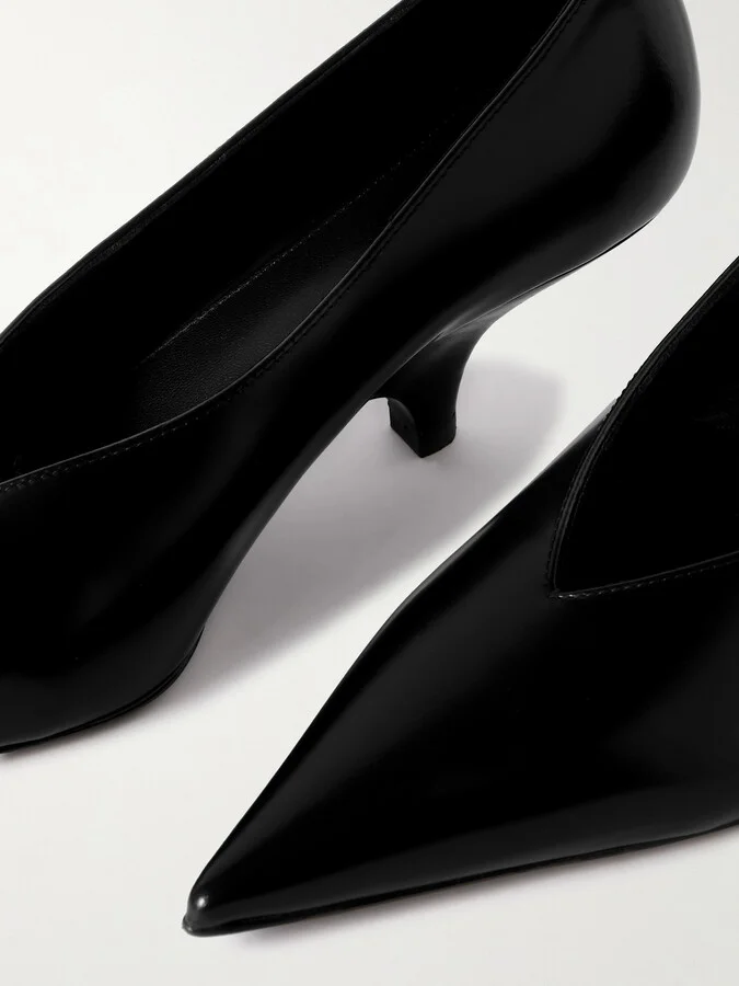 TOTEME - The Wedge Leather Pumps - Black - Image 4