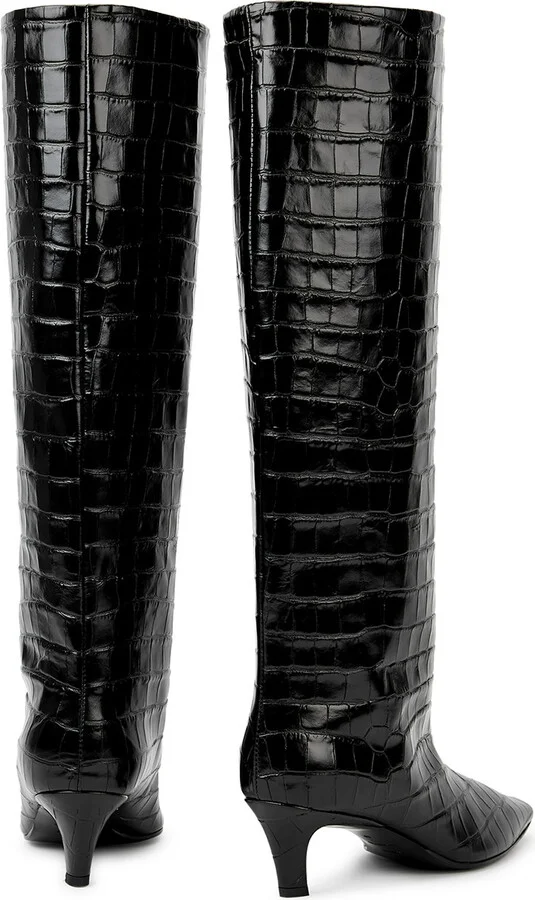 Toteme The Wide Shaft Black Leather Knee-high Boots - Image 2