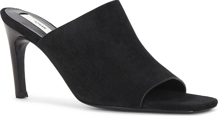 Toteme Velour Leather Bandeau Mule in Black - Image 2