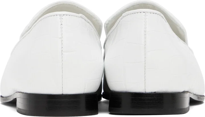 TOTEME White 'The Croco Oval' Loafers - Image 2
