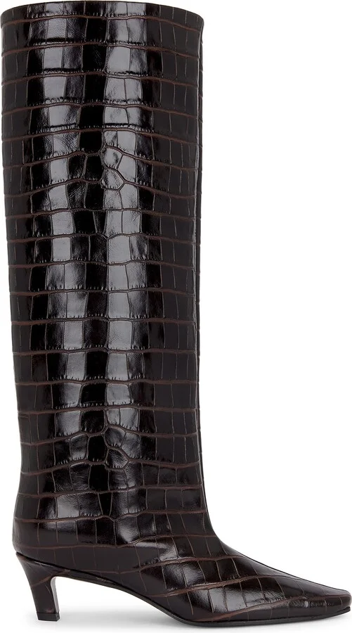 Toteme Wide Shaft Boot in Chocolate