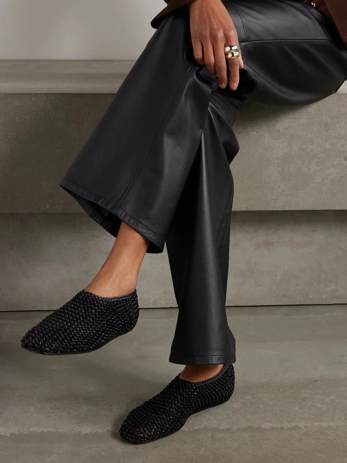 TOTEME - Woven Leather Ballet Flats - Black - Image 2