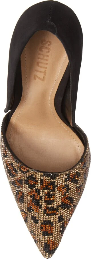Totia Crystal Leopard Pointed Toe Pump - Image 5