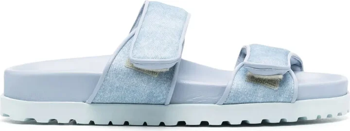 Touch-Strap Denim Slides