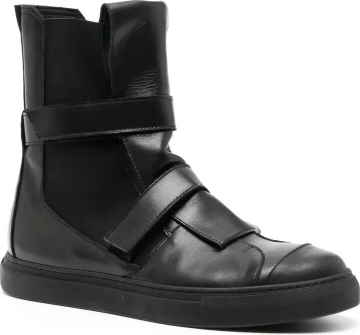 Touch-Strap High-Top Leather Sneakers - Image 2