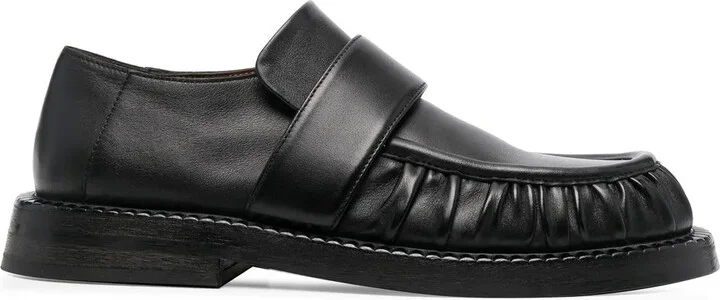 Touch-Strap Leather Loafers