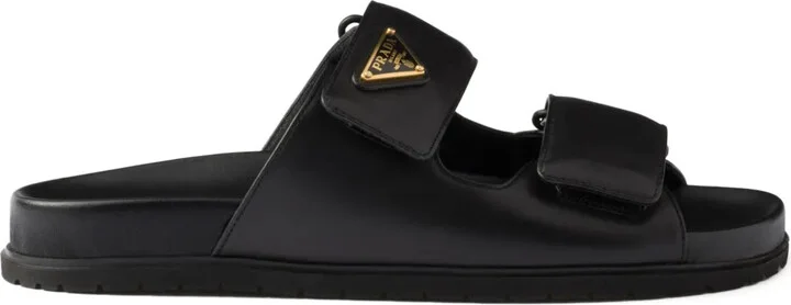 Touch-Strap Leather Sandals