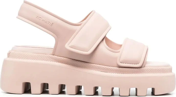 Touch-Strap Leather Sandals