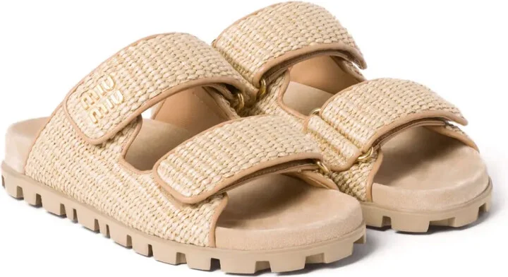 Touch-Strap Raffia Sandals - Image 2