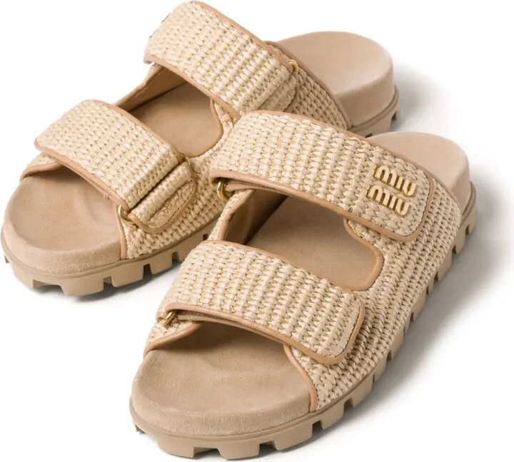 Touch-Strap Raffia Sandals - Image 4