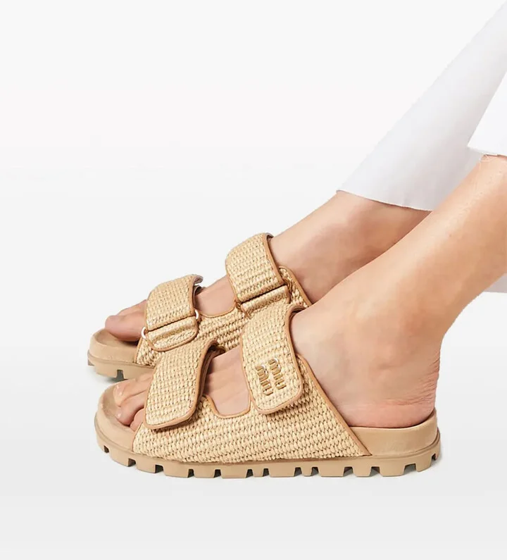 Touch-Strap Raffia Sandals - Image 5