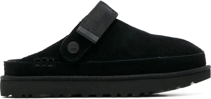 Touch-Strap Suede Slippers