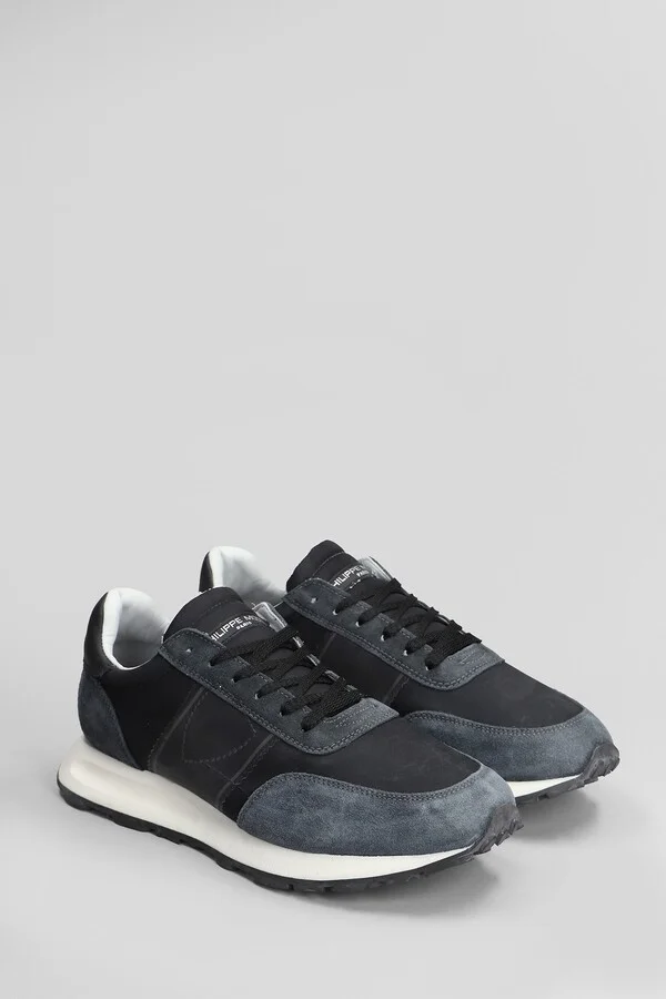Tour Low Sneakers In Black Suede And Fabric - Image 2