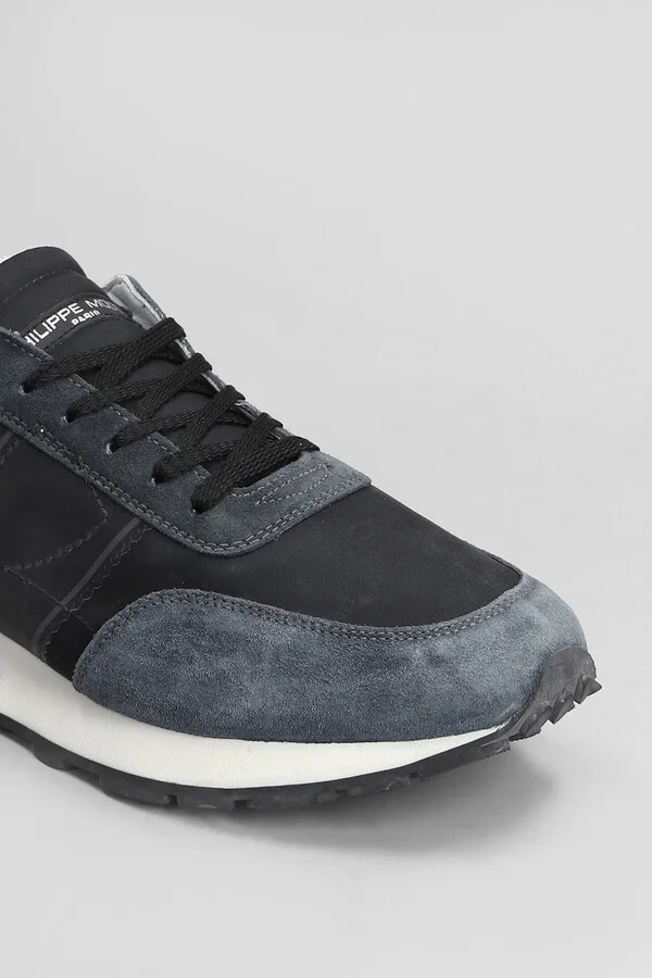Tour Low Sneakers In Black Suede And Fabric - Image 5