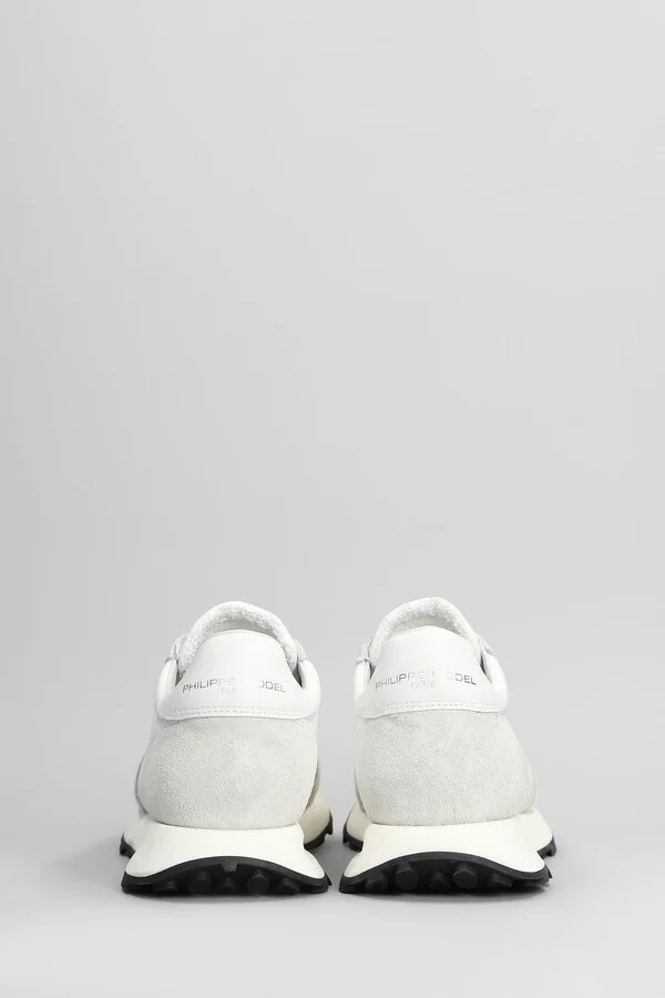 Tour Low Sneakers In White Suede And Fabric - Image 4