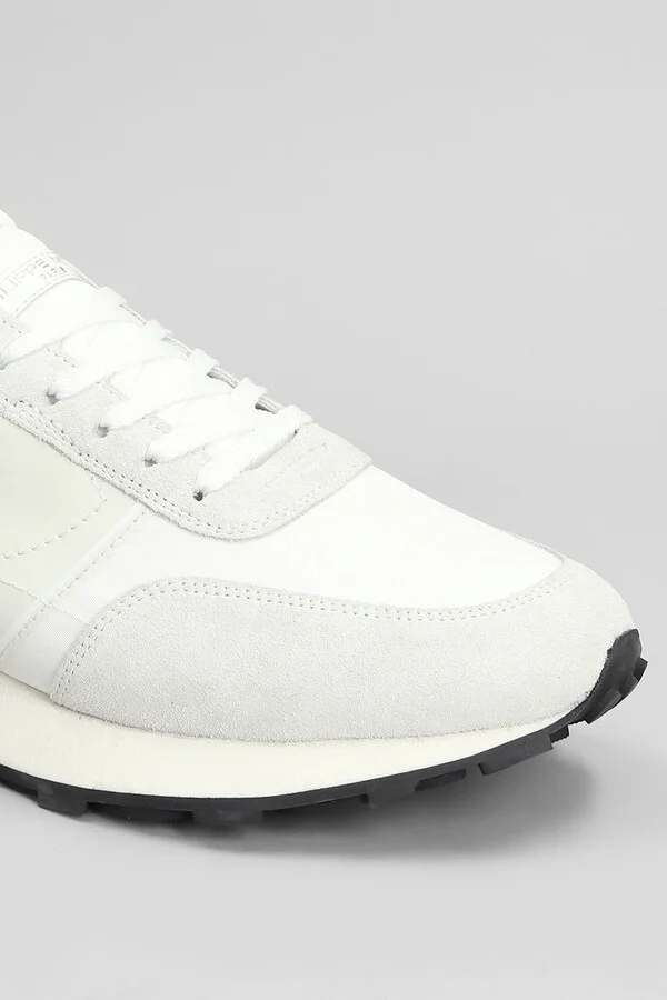 Tour Low Sneakers In White Suede And Fabric - Image 5