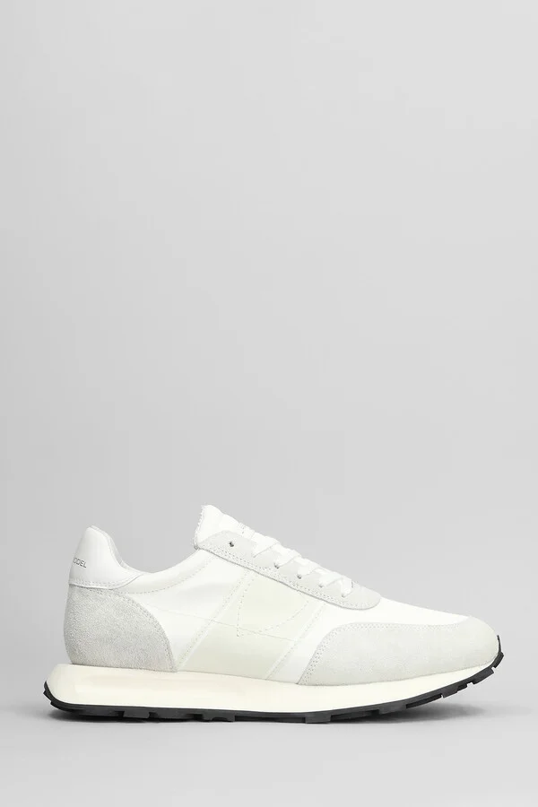 Tour Low Sneakers In White Suede And Fabric