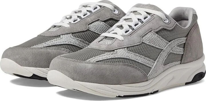 Tour Mesh Sneakers Women's US 11.5 Plata Mix Lace Up Walking Shoes ZPO1237