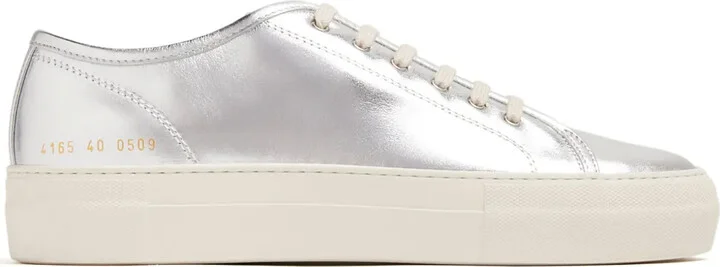 Tournament Low metallic-leather sneakers