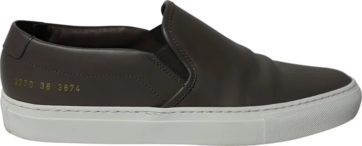Tournament Slip-On Sneakers in Grey Leather