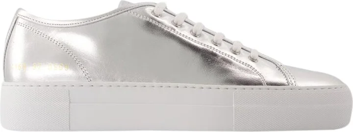 Tournament Super Shiny Sneakers - COMMON PROJECTS - Leather - Silver