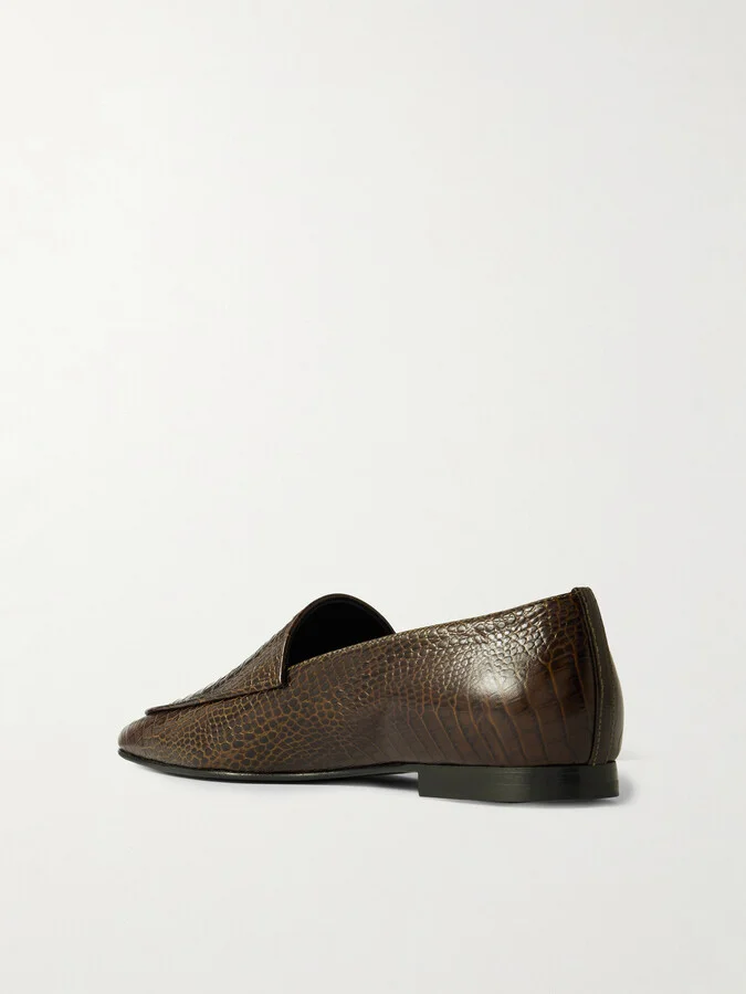 TOVE - Cora Croc-effect Leather Loafers - Green - Image 3