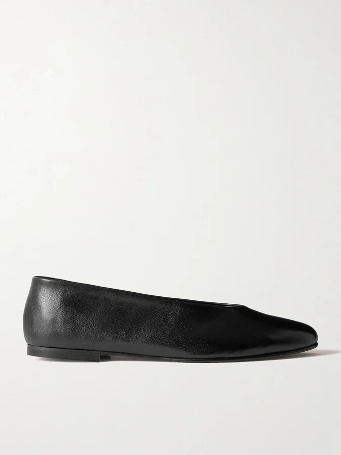 TOVE - Darcy Leather Ballet Flats - Black