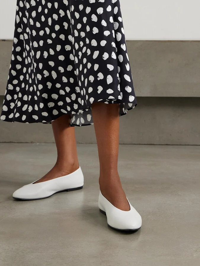 TOVE - Darcy Leather Ballet Flats - White - Image 2