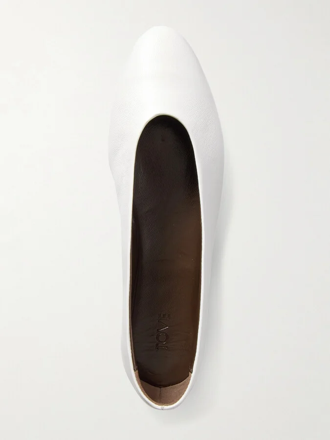 TOVE - Darcy Leather Ballet Flats - White - Image 5