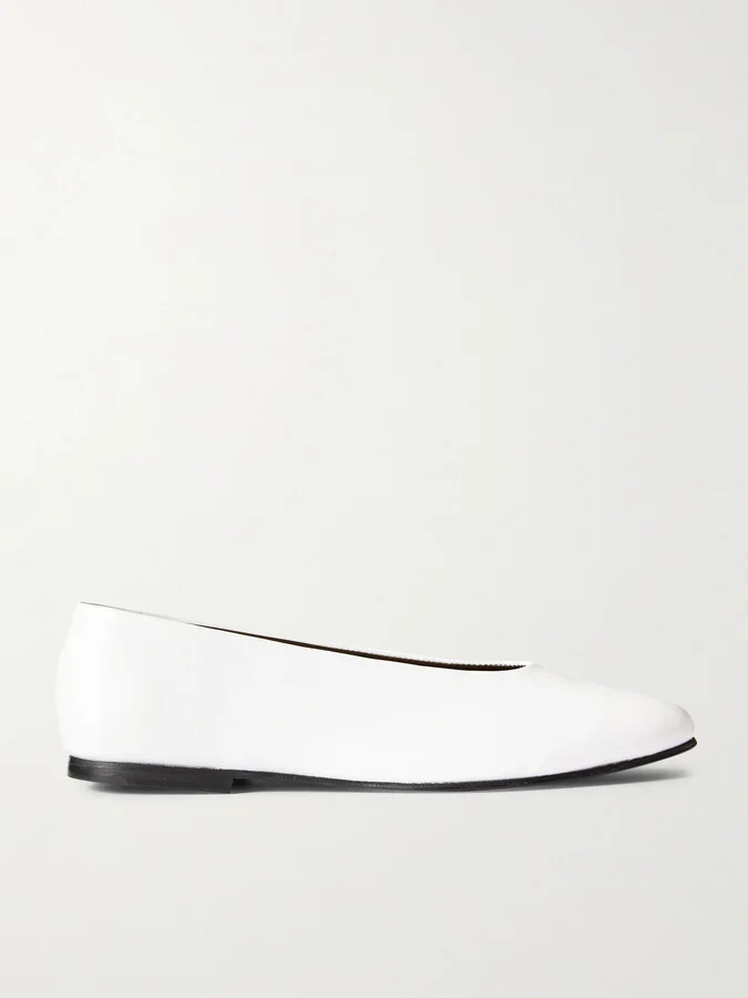 TOVE - Darcy Leather Ballet Flats - White