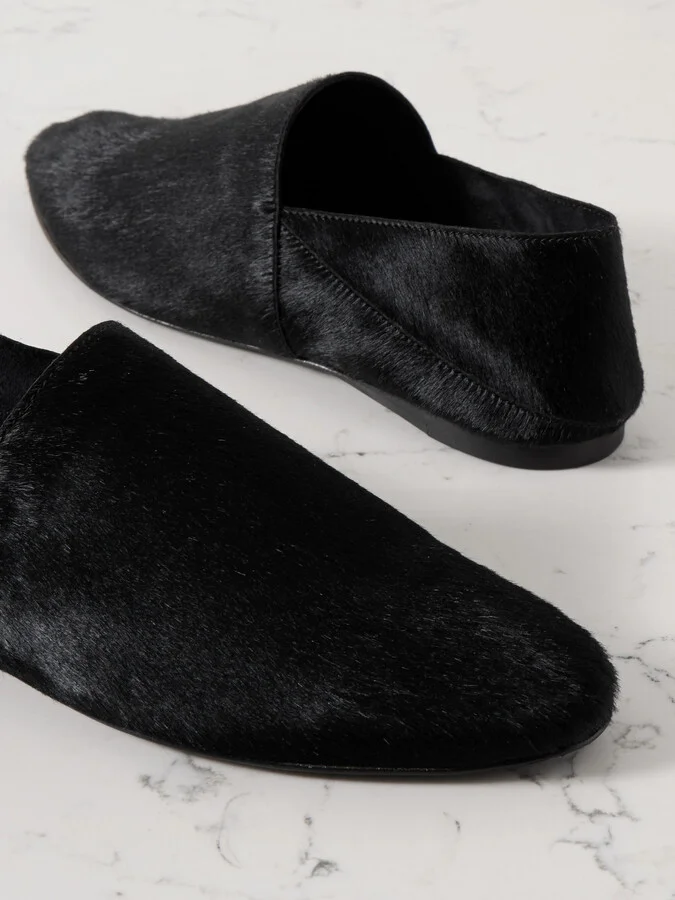 TOVE - Pascale Calf Hair Slippers - Black - Image 4