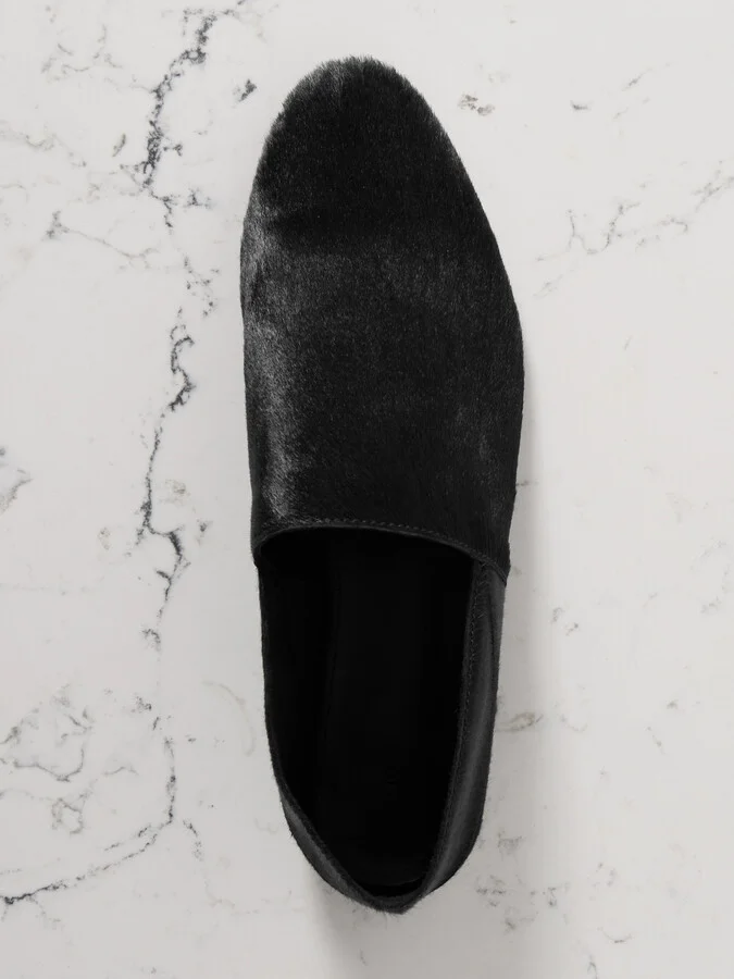 TOVE - Pascale Calf Hair Slippers - Black - Image 5