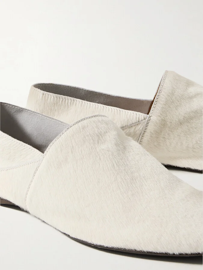 TOVE - Pascale Calf Hair Slippers - Ecru - Image 4