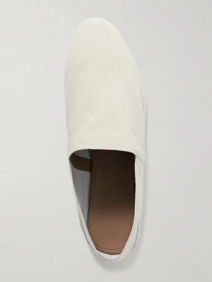 TOVE - Pascale Calf Hair Slippers - Ecru - Image 5