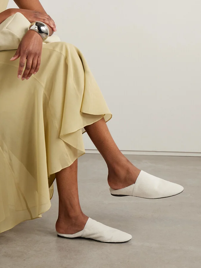 TOVE - Pascale Calf Hair Slippers - Ecru - Image 6