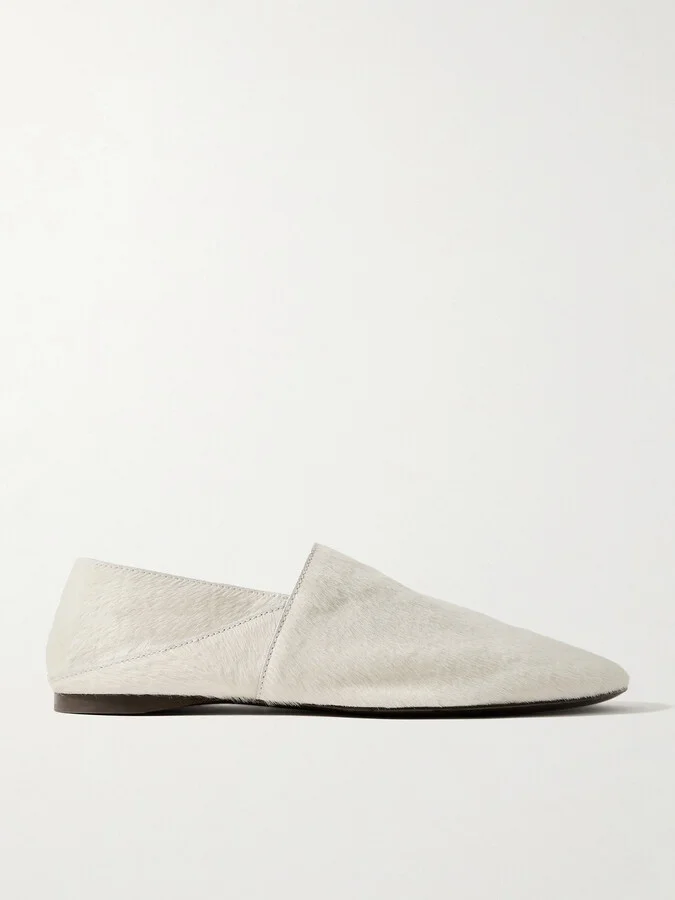 TOVE - Pascale Calf Hair Slippers - Ecru