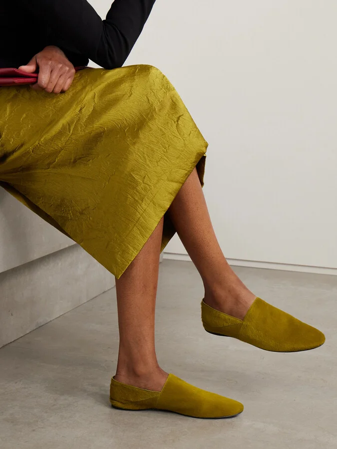 TOVE - Pascale Calf Hair Slippers - Yellow - Image 2