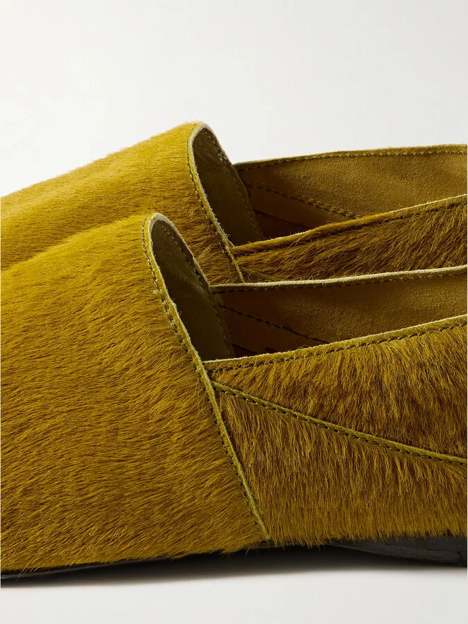 TOVE - Pascale Calf Hair Slippers - Yellow - Image 4