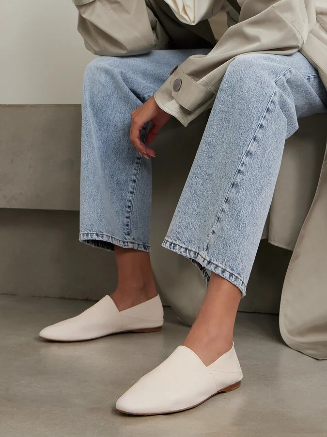 TOVE - Pascale Leather Slippers - Cream - Image 2