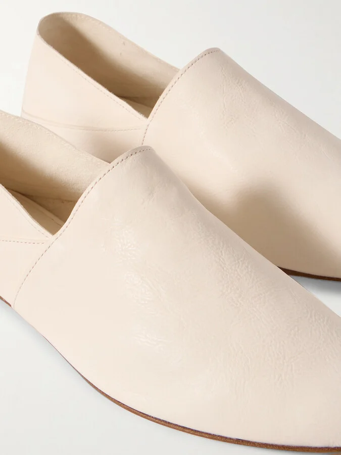 TOVE - Pascale Leather Slippers - Cream - Image 4