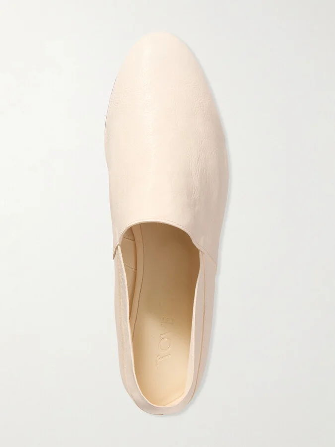 TOVE - Pascale Leather Slippers - Cream - Image 5