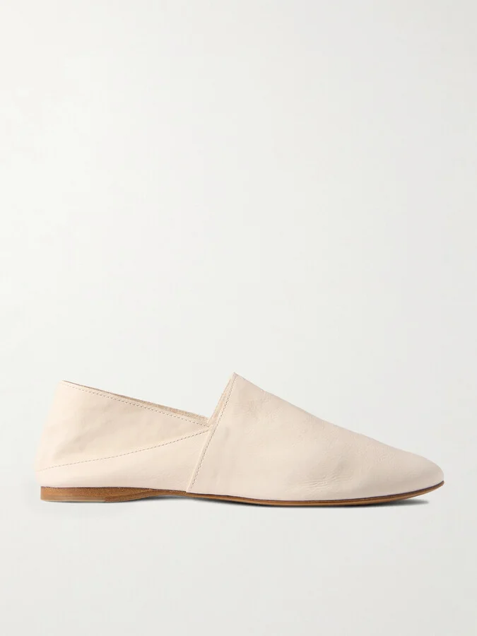 TOVE - Pascale Leather Slippers - Cream