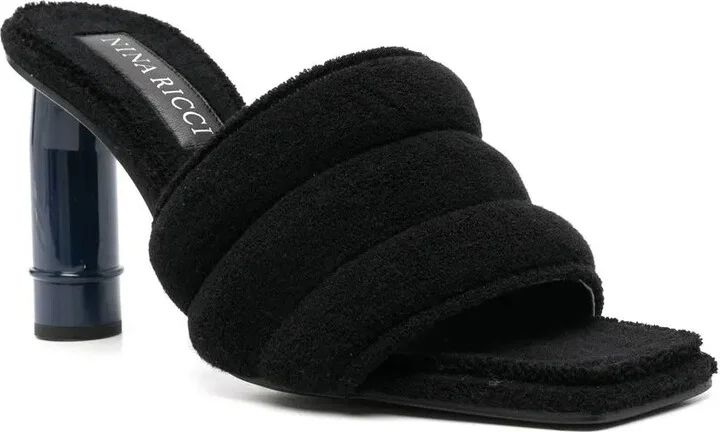 Towelling Square-Toe Sandals - Image 2